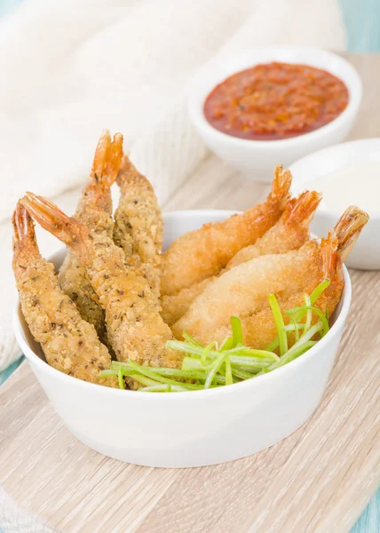 Breaded and Battered Prawns — Stock Photo, Image