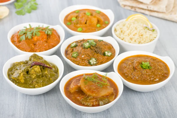 Vegetarian Curry Buffet Selection — Stock Photo, Image