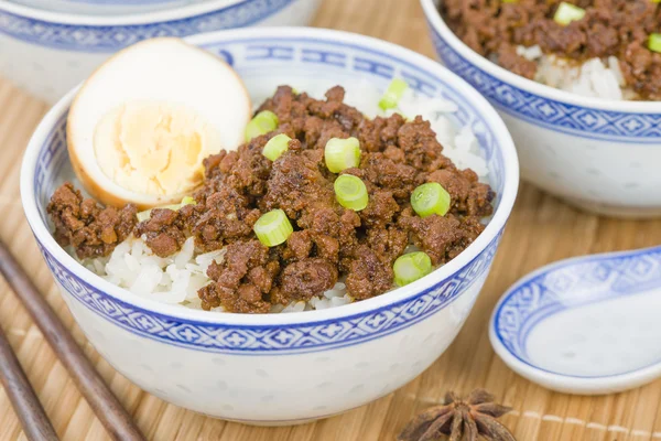 Taiwanese Braised Pork Rice — Stock Photo, Image