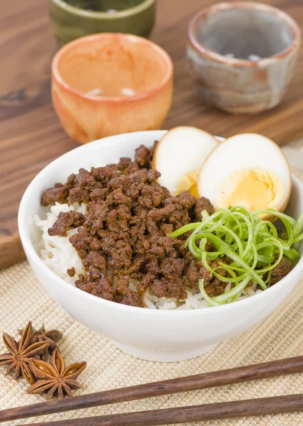 Taiwanese Braised Pork Rice — Stock Photo, Image