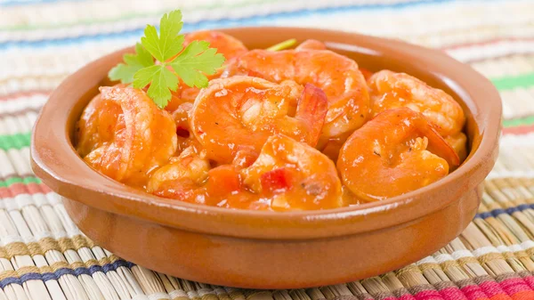 (Inggris) Camarones Enchilados - Spicy Prawns — Stok Foto