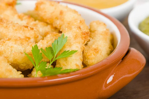 Goujons di pollo fritto — Foto Stock