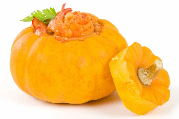 Prawns in Pumpkin — Stock Image Prawns in Pumpkin Stock Picture