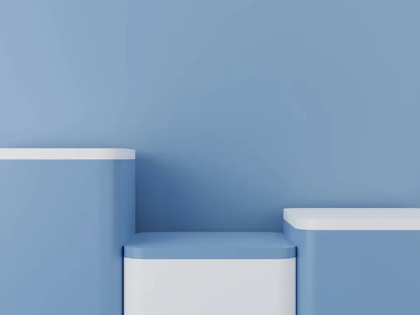 Vykreslit Prázdný Pastelově Modrý Stojan Abstraktní Minimální Design — Stock fotografie