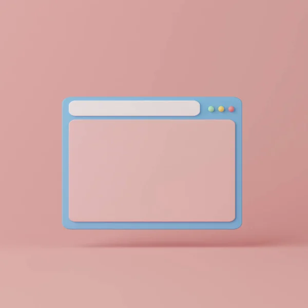 Renderizado Interfaz Ventanas Blanco Sobre Fondo Rosa —  Fotos de Stock