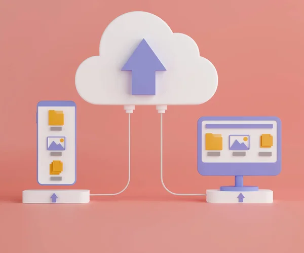 Rendering Concept Cloud Computing Technologie Smartphone Computer — Stockfoto