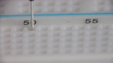 Elektronik prototip ve tasarım. Devre Breadboard üzerinde montaj. Makro. 4 k Ultrahd, Uhd