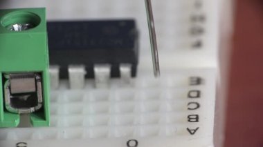 Elektronik prototip ve tasarım. Devre Breadboard üzerinde montaj. Makro. 4 k Ultrahd, Uhd