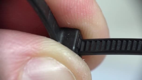 Kablo kravat makro kilitleme. 4 k Ultrahd, Uhd — Stok video