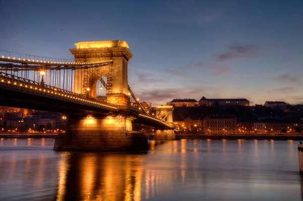 The chain bridge in Budapest Hungary — Stock Photo, Image