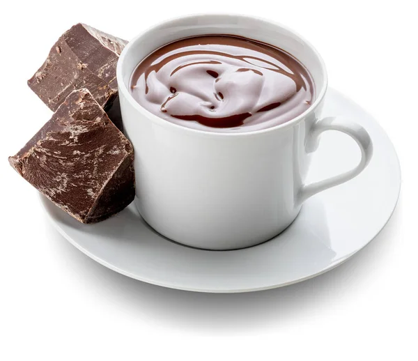 Copo Chocolate Quente Grosso Delicioso Com Barras Chocolate Preto Puro Imagens De Bancos De Imagens Sem Royalties