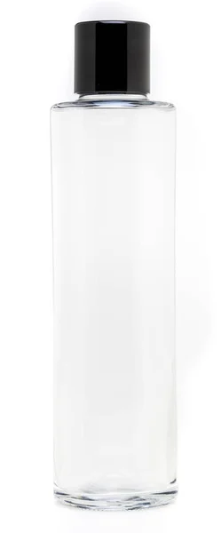 Glass Bottle Plastic Cap Liter Label Isolated White Background — Stock Photo, Image