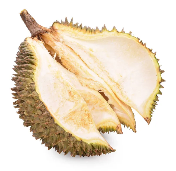 Durian Obrane Izolowane Białym Tle — Zdjęcie stockowe