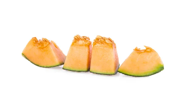 Owoce Melona Odizolowane Białym Tle — Zdjęcie stockowe