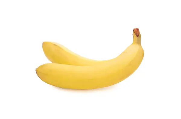 Duas Bananas Isoladas Sobre Fundo Branco — Fotografia de Stock