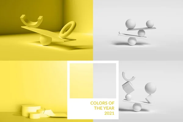 2021 kolor oświetlający żółte tło, modny kolor roku — Zdjęcie stockowe