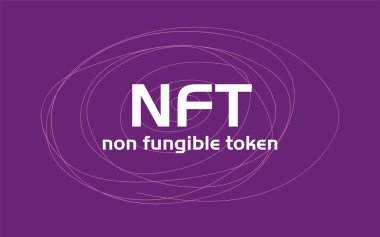 NFT 'nin finanse edilemeyen şifreli para ticareti simgesi konsepti. Şifreleme sanatıyla çevrimiçi açık artırma