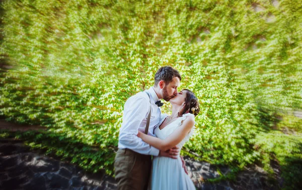 Casal feliz, casamento, natureza, amor , — Fotografia de Stock