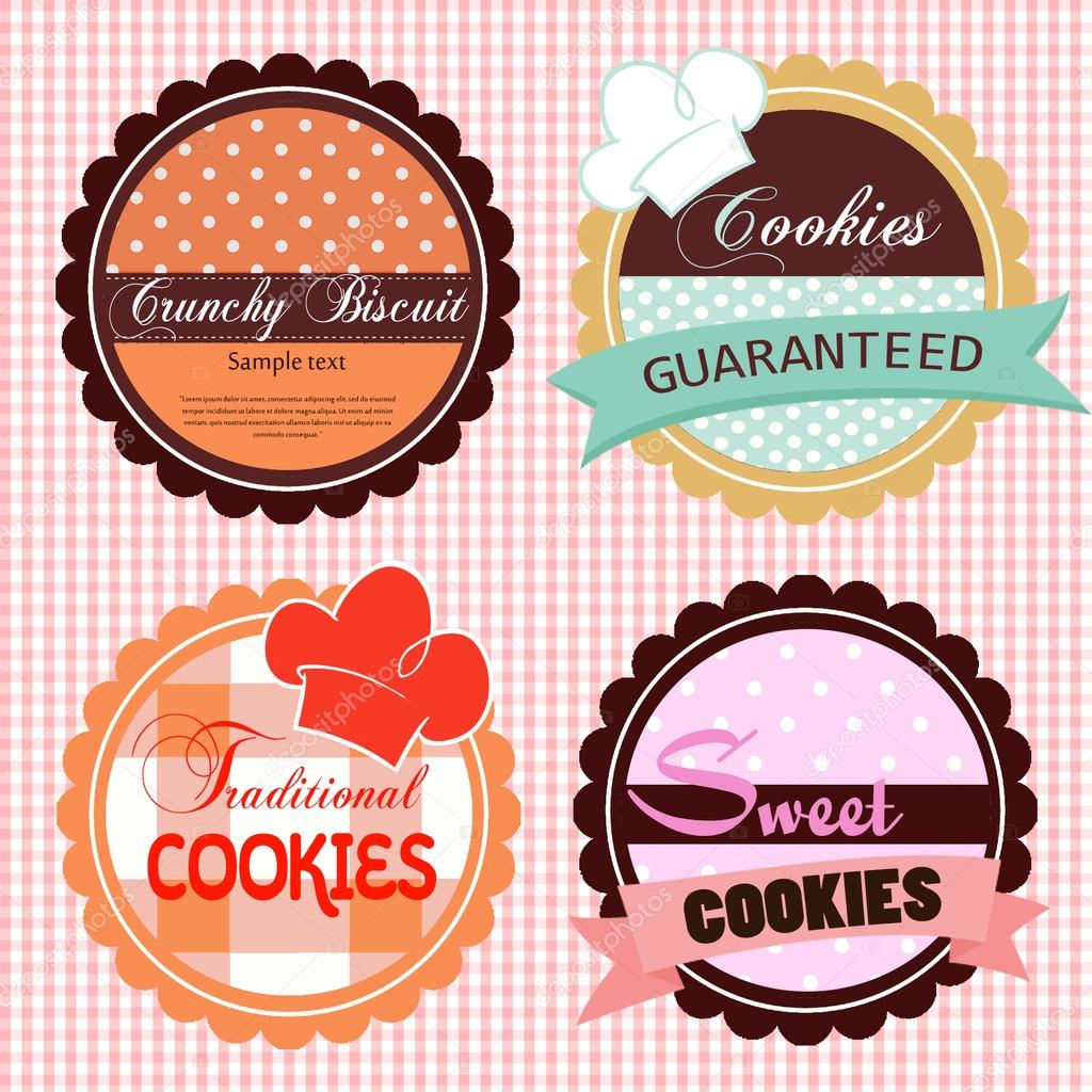 Set of vintage bakery labels