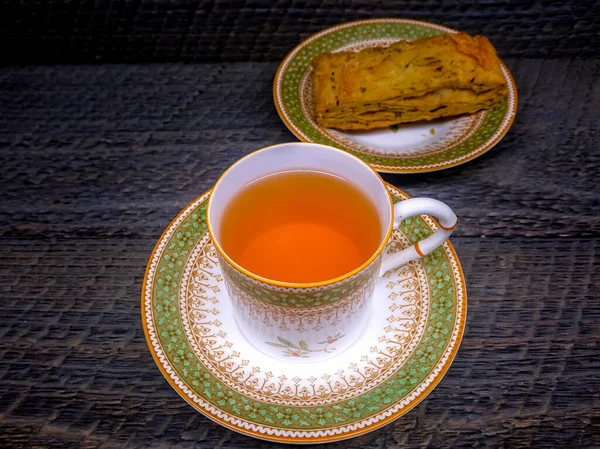 Heißer Tee Vintage Bild Von Antiken Heißen Tee Tasse Und — Stockfoto