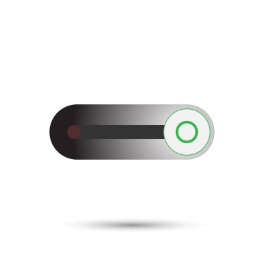 Off Push güç düğmelerinde, Kapatma düğmeleri kırmızıyla kaplıdır, On düğmeleri yeşil ile kaplıdır, beyaz arkaplan ile..