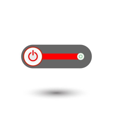 Off Push güç düğmelerinde, Kapatma düğmeleri kırmızıyla kaplıdır, On düğmeleri yeşil ile kaplıdır, beyaz arkaplan ile..