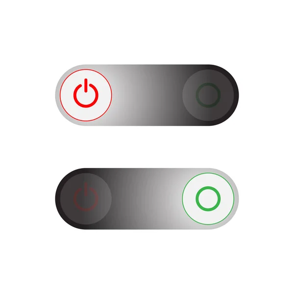 Botones Encendido Estilo Push Los Botones Están Encerrados Rojo Los —  Fotos de Stock