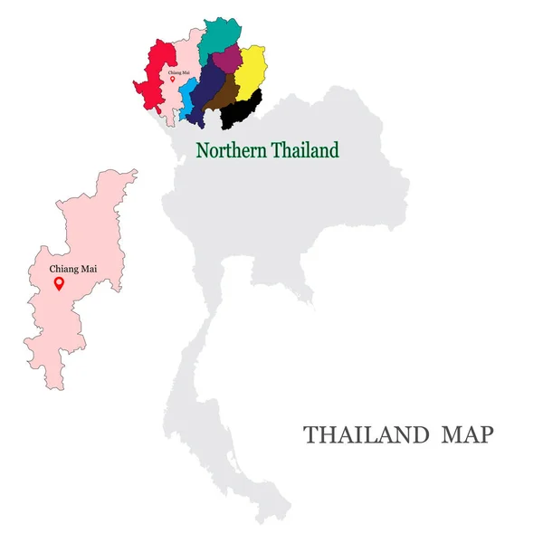 แผนท งหว ดเช ยงใหม ยงราย พะเยา าปาง าปาง องสอน ตรด — ภาพเวกเตอร์สต็อก