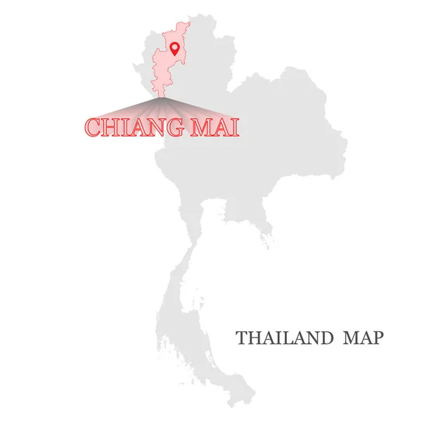 Mapas Tailandia Con Mapas Rojos Pin Color Rosa Suave Provincia — Vector de stock