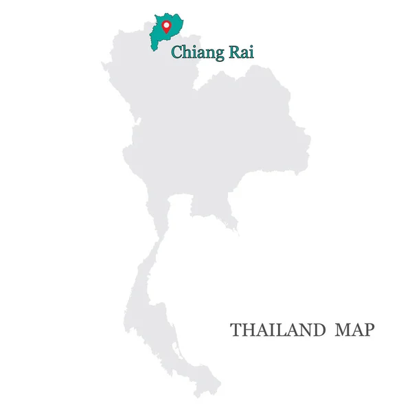 Mapas Tailandia Con Mapas Azules Pin Provincia Chiang Rai — Vector de stock