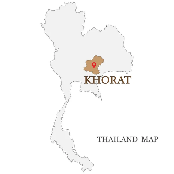Mapas Tailandia Con Mapas Rojos Pin Provincia Khorat — Vector de stock