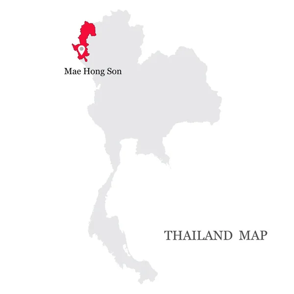 Mapas Tailandia Con Mapas Azules Pin Provincia Mae Hong Son — Vector de stock
