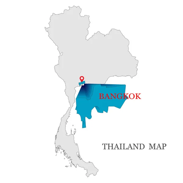 Mapas Tailandia Con Mapas Rojos Pin Color Azul Provincia Bangkok — Vector de stock