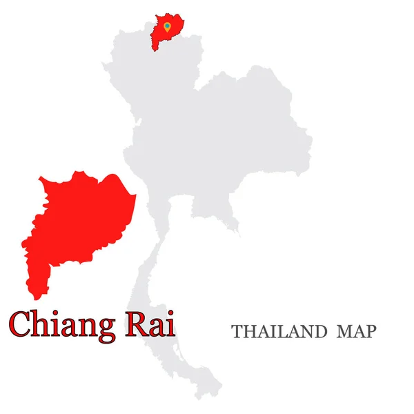 Mapas Tailandia Con Mapas Azules Pin Provincia Chiang Rai — Vector de stock