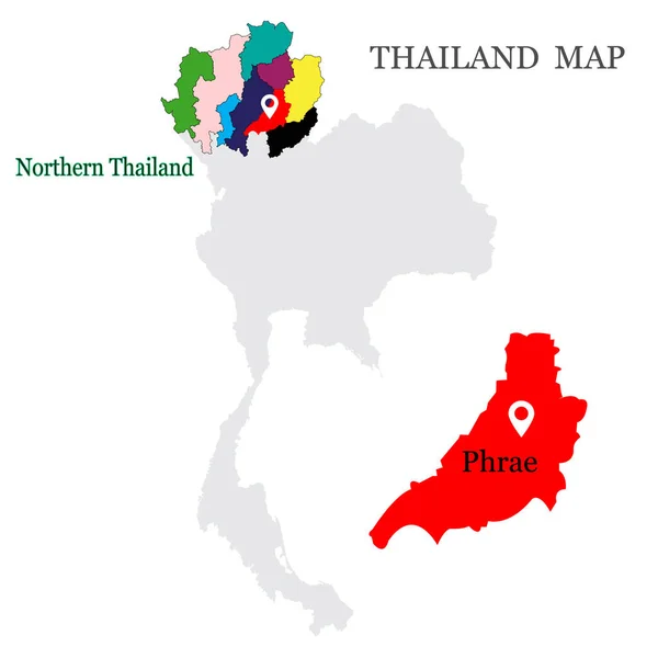 Mapas Del Norte Tailandia Con Provincia Chiang Mai Chiang Rai — Vector de stock