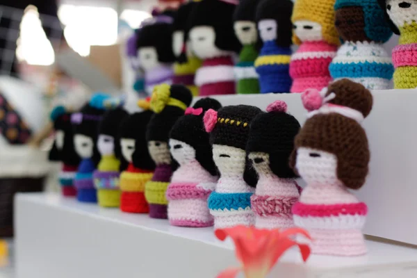 Woolen dolls at japanese festival — Stock Photo, Image