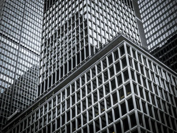 Densely Packed Skyscrapers Buildings New York City Overcast Day Geometric — Stock Photo, Image