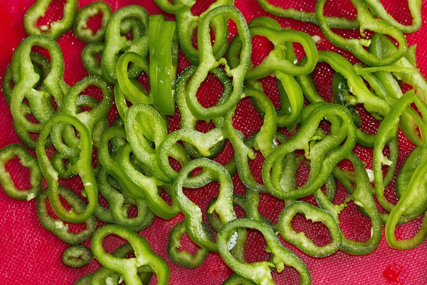 Chopped Pepper Red Cutting Board — Stock Photo, Image