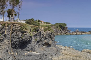 Urdaibai doğa koruma alanındaki Mundaka kasabası, İspanya.