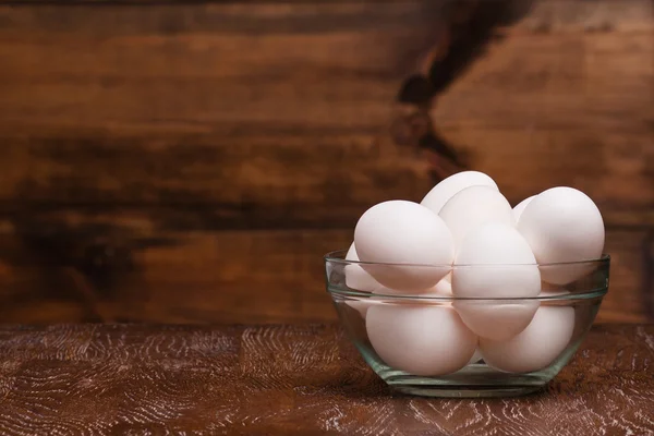 Huevos de pollo blanco — Foto de Stock