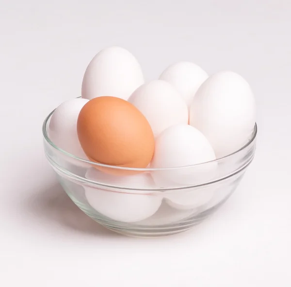 Huevos en plato de cristal — Foto de Stock