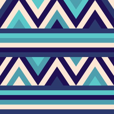 Dikişsiz etnik zikzak desen arka plan