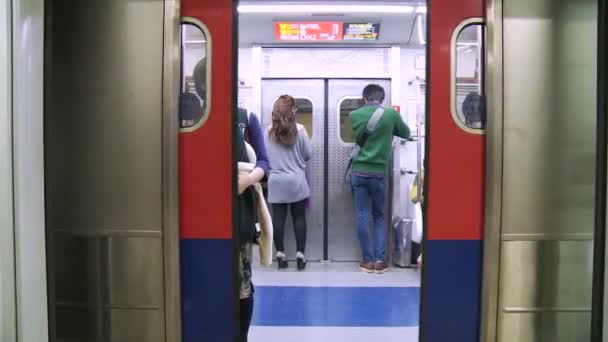 Commuting to work and cell phone entertainment — Stock Video