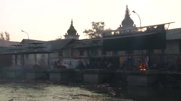 Assisting a cremation ritual in Nepal — Stock Video