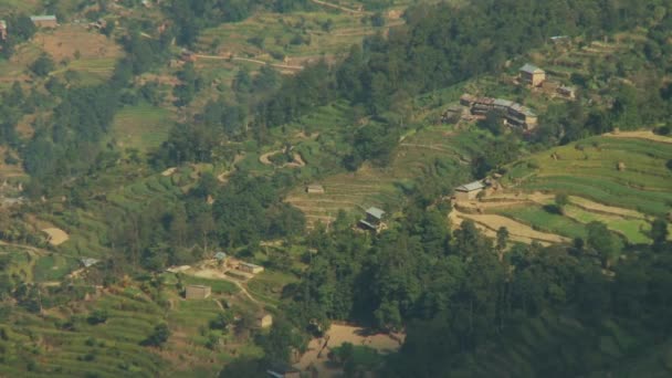 Bela vista panorâmica da paisagem nepalesa — Vídeo de Stock