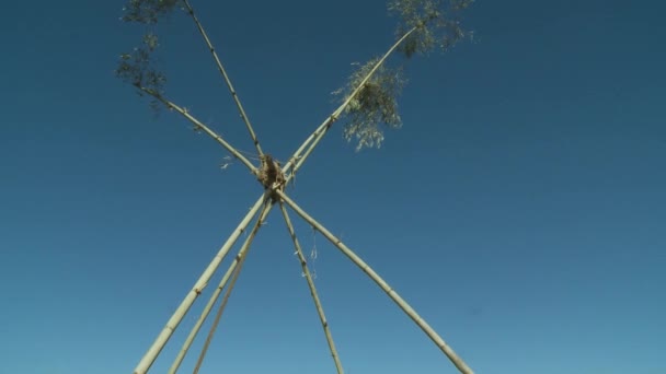 Balançoire de montagne dans la campagne népalaise — Video