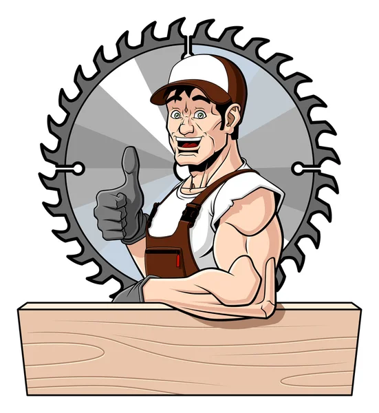 Happy carpenter — Stock Vector