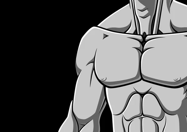 Muskulös bröst — Stock vektor