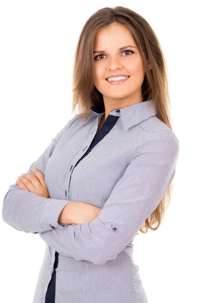 Glückliches Business-Girl — Stockfoto