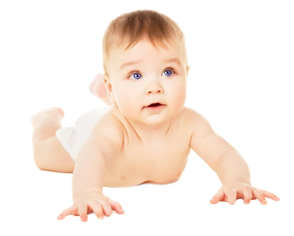 Pequeno bebê feliz, rastejando — Fotografia de Stock